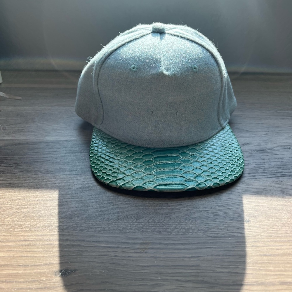 Agora blue teal green animal texture bill Hat